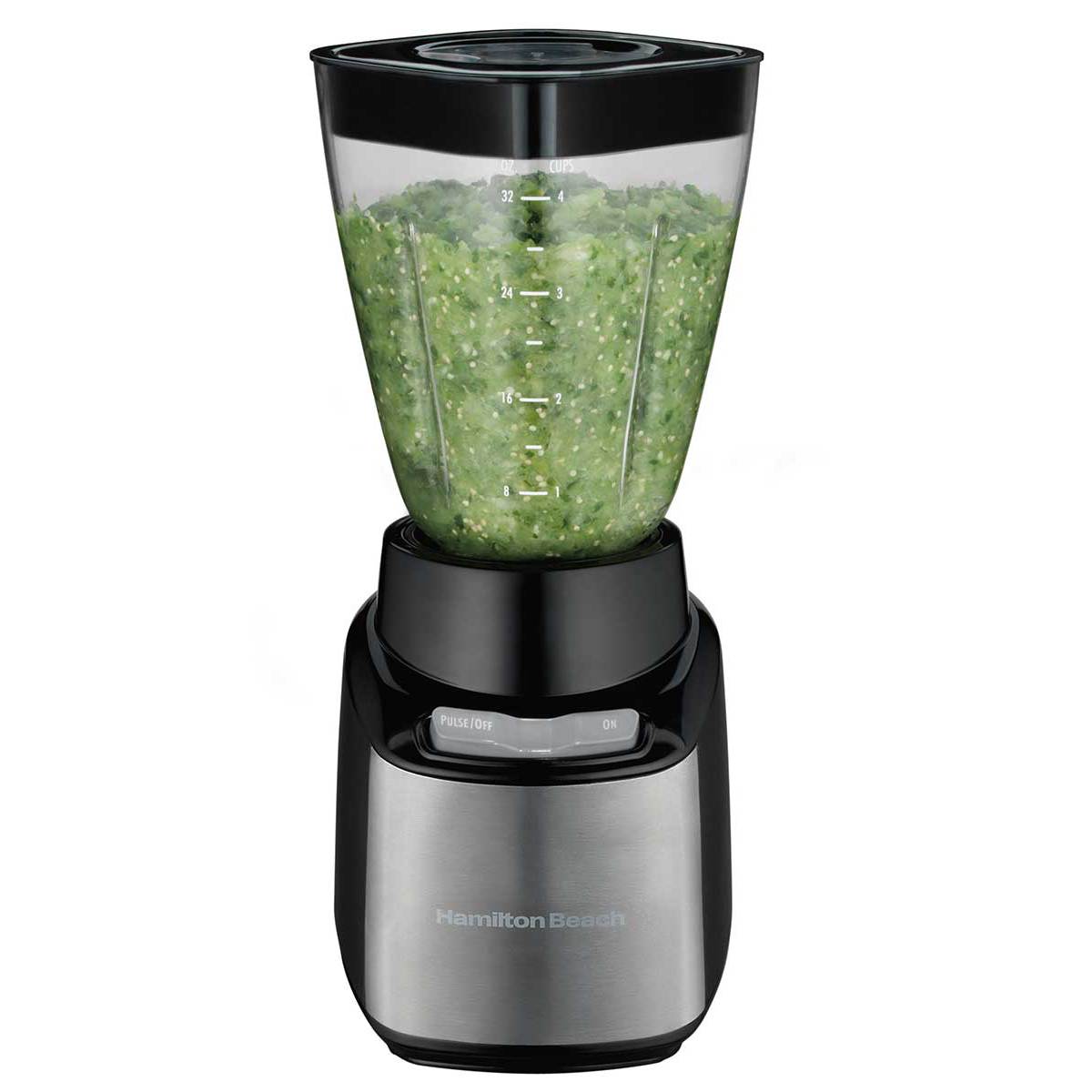 Hamilton Beach Stay Or Go Blender, 1L Jar, 250ml Jar For Grinding, Two 500 ml Portable Cups For Smoothies, Shatterproof Tritan Jars, 250 Watts, Stainless Steel, 52400Kitchen AppliancesThe Hamilton Beach Stay or Go Blender (52400) is a versatile, all-in-on
